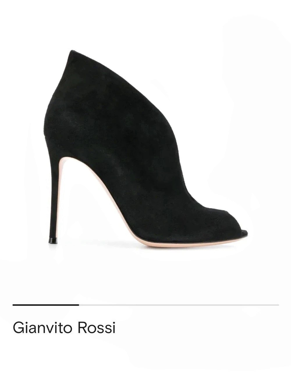 Gianvito Rossi suede black Peep Toe Stiletto Heels